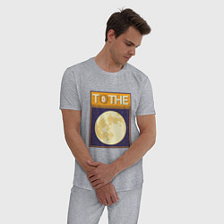 Пижама хлопковая мужская Биткоин до Луны Bitcoint to the Moon, цвет: меланж — фото 2