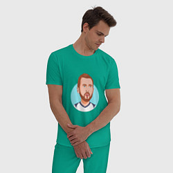 Пижама хлопковая мужская Гарри Кейн Тоттенхэм, цвет: зеленый — фото 2