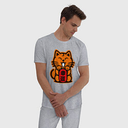 Пижама хлопковая мужская JDM Cat, цвет: меланж — фото 2
