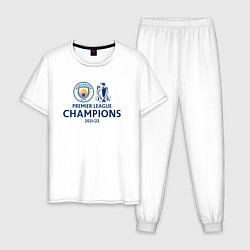 Пижама хлопковая мужская MANCHESTER CITY CHAMPIONS 202122, цвет: белый