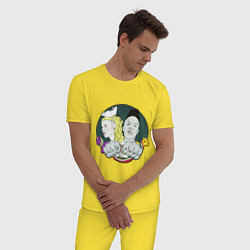 Пижама хлопковая мужская Die Antwoord pony, цвет: желтый — фото 2