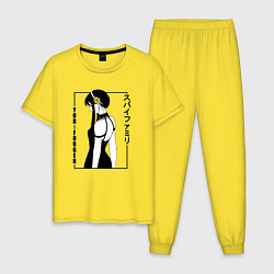 Пижама хлопковая мужская Spy x Family Yor Forger со спины, цвет: желтый