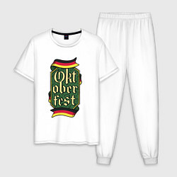 Пижама хлопковая мужская Эмблема Октоберфеста Oktoberfest Emblem, цвет: белый