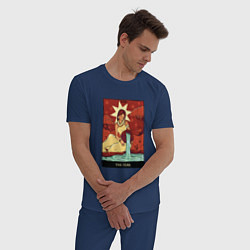 Пижама хлопковая мужская Звезда карта Таро The Star Tarot Card, цвет: тёмно-синий — фото 2