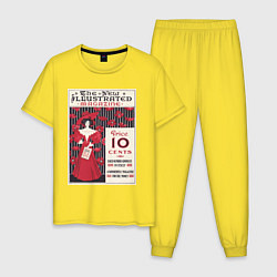 Пижама хлопковая мужская The New Illustrated Magazine Винтажная афиша журна, цвет: желтый