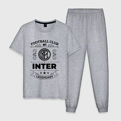 Пижама хлопковая мужская Inter: Football Club Number 1 Legendary, цвет: меланж
