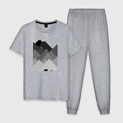 Мужская пижама Медведь и треугольные горы