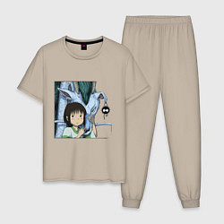 Пижама хлопковая мужская Haku & Sen, цвет: миндальный
