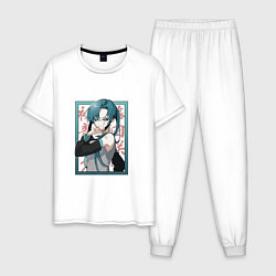 Пижама хлопковая мужская Hatsune Miku Drain, цвет: белый