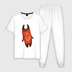 Пижама хлопковая мужская Картофельный монстр, цвет: белый