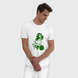 Пижама хлопковая мужская Go Celtics, цвет: белый — фото 2