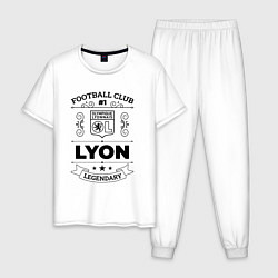 Пижама хлопковая мужская Lyon: Football Club Number 1 Legendary, цвет: белый