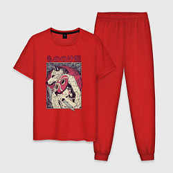 Пижама хлопковая мужская ПРИНЦЕССА МОНОНОКЕPRINCESS MONONOKE, цвет: красный