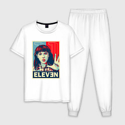 Пижама хлопковая мужская Stranger Things Eleven, цвет: белый
