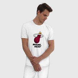 Пижама хлопковая мужская Майами Хит NBA, цвет: белый — фото 2
