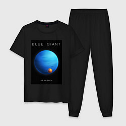 Пижама хлопковая мужская Blue Giant Голубой Гигант Space collections, цвет: черный