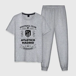 Пижама хлопковая мужская Atletico Madrid: Football Club Number 1 Legendary, цвет: меланж