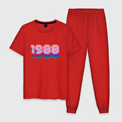 Пижама хлопковая мужская 1988 Год Ретро Неон, цвет: красный