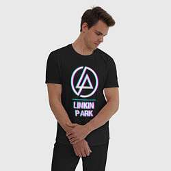 Пижама хлопковая мужская Linkin Park Glitch Rock, цвет: черный — фото 2