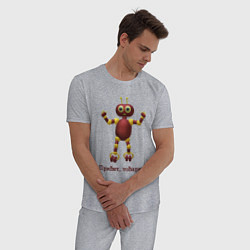 Пижама хлопковая мужская Робот товарищ, цвет: меланж — фото 2