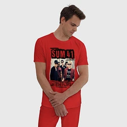 Пижама хлопковая мужская SUM 41 PIECES, цвет: красный — фото 2