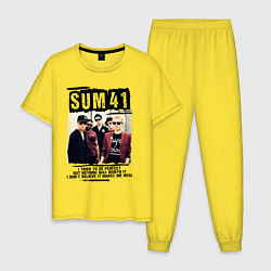 Пижама хлопковая мужская SUM 41 PIECES, цвет: желтый
