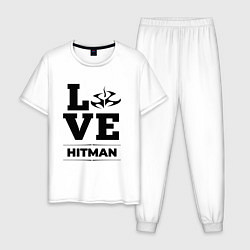 Пижама хлопковая мужская Hitman Love Classic, цвет: белый