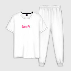 Пижама хлопковая мужская Barbie mini logo, цвет: белый