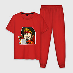Пижама хлопковая мужская Ciaphas Cain Mug mug, цвет: красный