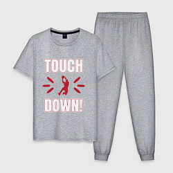Пижама хлопковая мужская Тачдаун Touchdown, цвет: меланж