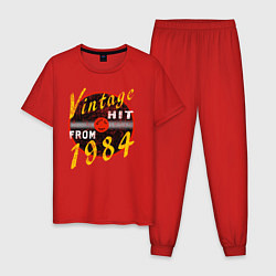 Пижама хлопковая мужская Винтажный хит из 1984, цвет: красный