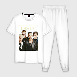 Пижама хлопковая мужская Keep Calm and Enjoy the Silence - Depeche Mode, цвет: белый