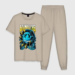 Пижама хлопковая мужская Blink 182 - 20 years, цвет: миндальный