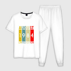 Пижама хлопковая мужская 1984 - Август, цвет: белый