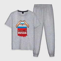 Пижама хлопковая мужская Люблю Россию, цвет: меланж