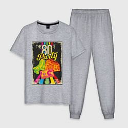 Пижама хлопковая мужская Лихие 80-е, цвет: меланж