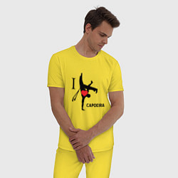 Пижама хлопковая мужская I LOVE CAPOEIRA, цвет: желтый — фото 2