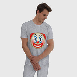 Пижама хлопковая мужская Эмодзи Клоун, цвет: меланж — фото 2