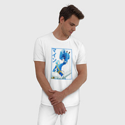 Пижама хлопковая мужская Майн и Фердинанд - Власть книжного червя, цвет: белый — фото 2
