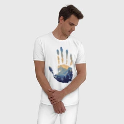 Пижама хлопковая мужская Отпечаток ладони Кратоса, цвет: белый — фото 2