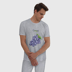 Пижама хлопковая мужская Grape виноград, цвет: меланж — фото 2