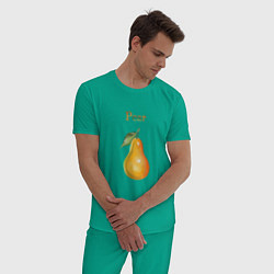 Пижама хлопковая мужская Pear груша, цвет: зеленый — фото 2
