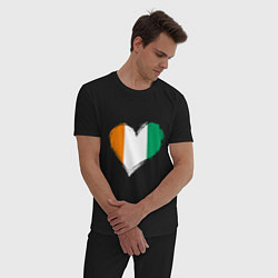 Пижама хлопковая мужская Сердце - Ирландия, цвет: черный — фото 2