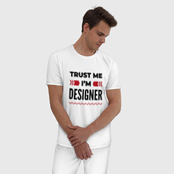 Пижама хлопковая мужская Trust me - Im designer, цвет: белый — фото 2