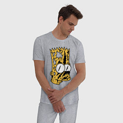 Пижама хлопковая мужская Потрёпанный чумазый Барт Симпсон, цвет: меланж — фото 2