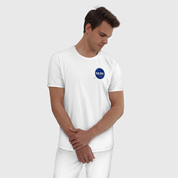 Пижама хлопковая мужская NASA NERV Evangelion - little logo, цвет: белый — фото 2