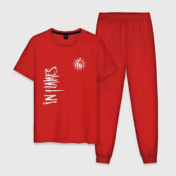 Пижама хлопковая мужская In flames - logo, цвет: красный