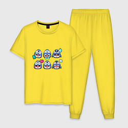 Пижама хлопковая мужская Значки на Гэйл Пины Бравл Старс Gale, цвет: желтый