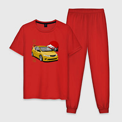 Пижама хлопковая мужская Honda Civic 5d Type-r, цвет: красный