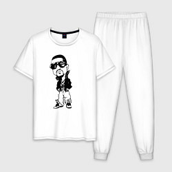 Пижама хлопковая мужская Kanye west - персонаж, цвет: белый